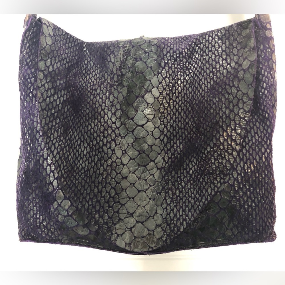 Miss mak purple soft leather reversible handbag